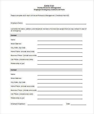 Emergency Contact Sheet Printable Pdf Download Emergency Contact Form 