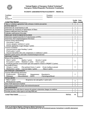 Emt Assessment Sheet Complete With Ease AirSlate SignNow