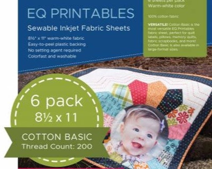 EQ Printables Inkjet Fabric Sheets 6 Sheets 8 5 X 11 5 Warm White 