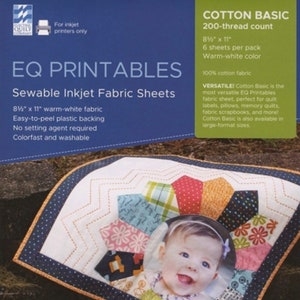 EQ Printables Inkjet Fabric Sheets Inkjet Printable Fabric Cotton 