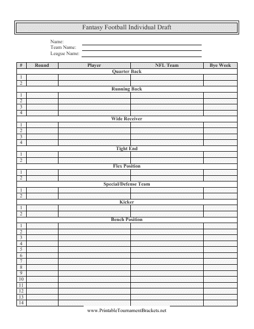 Fantasy Football Printable Roster Sheets Printable Wo Vrogue co