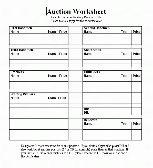 Fantasy Football Roster Sheet Blank Peterainsworth