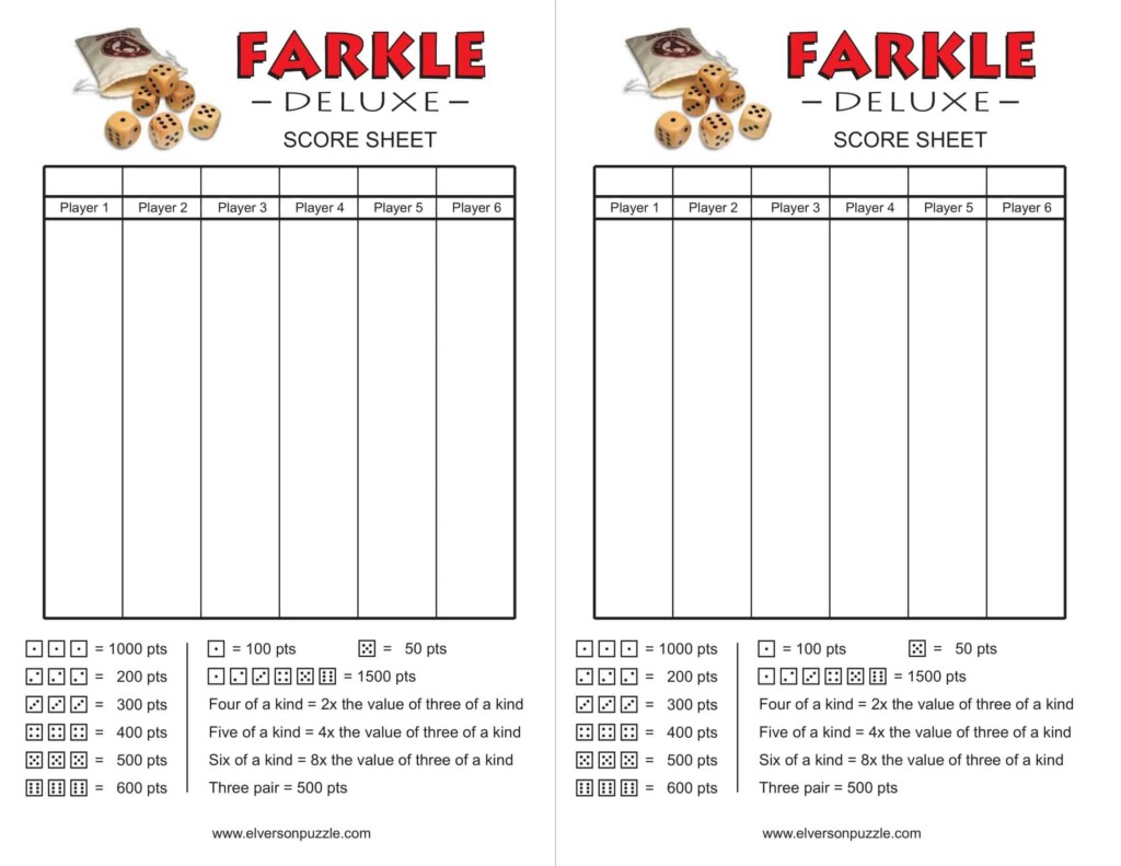 Farkle Score Sheet Craigslist