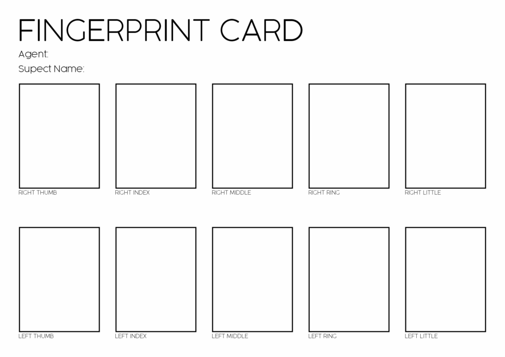 Fingerprint Card Printable Printable Word Searches