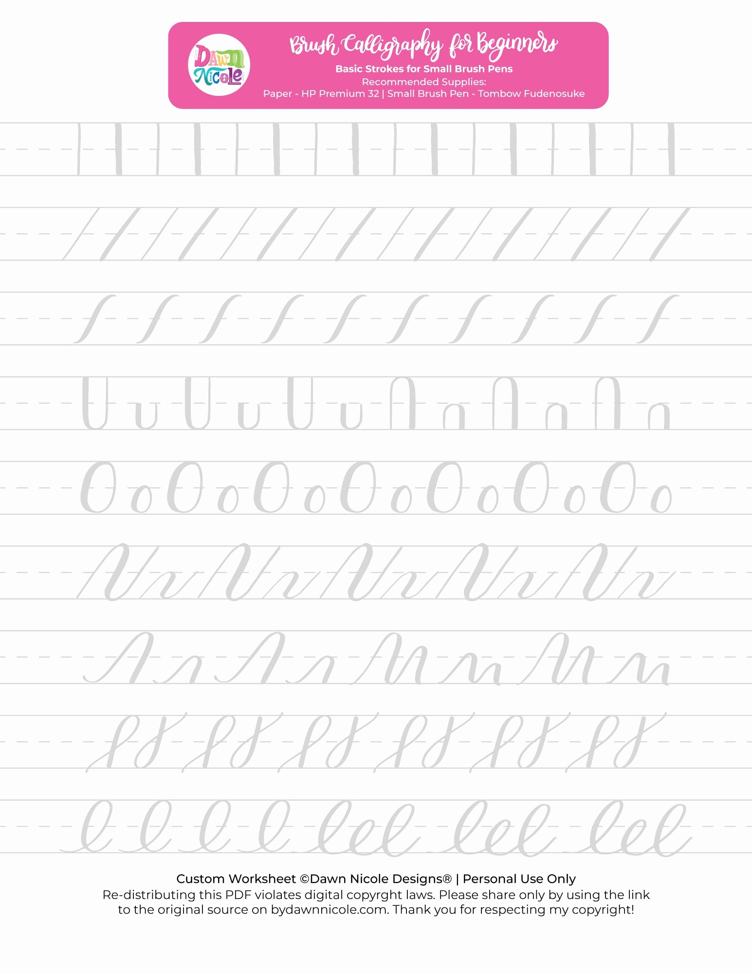 Free Calligraphy Worksheets Printable Inspirational Modern Calligraphy