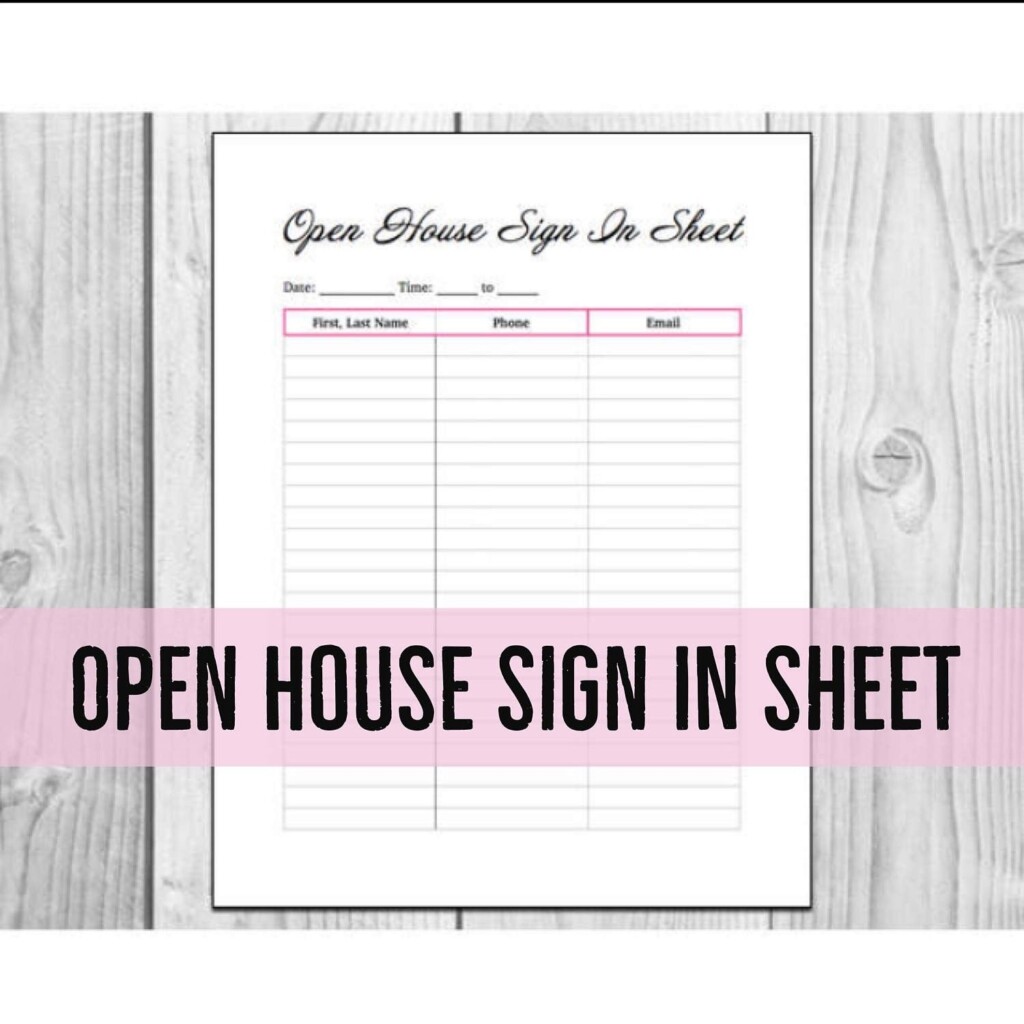 Free Open House Sign In Sheet Printable Printable Sight Words List