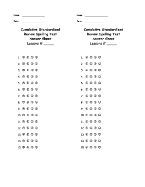 Free Printable Answer Sheet 1 100 Pdf