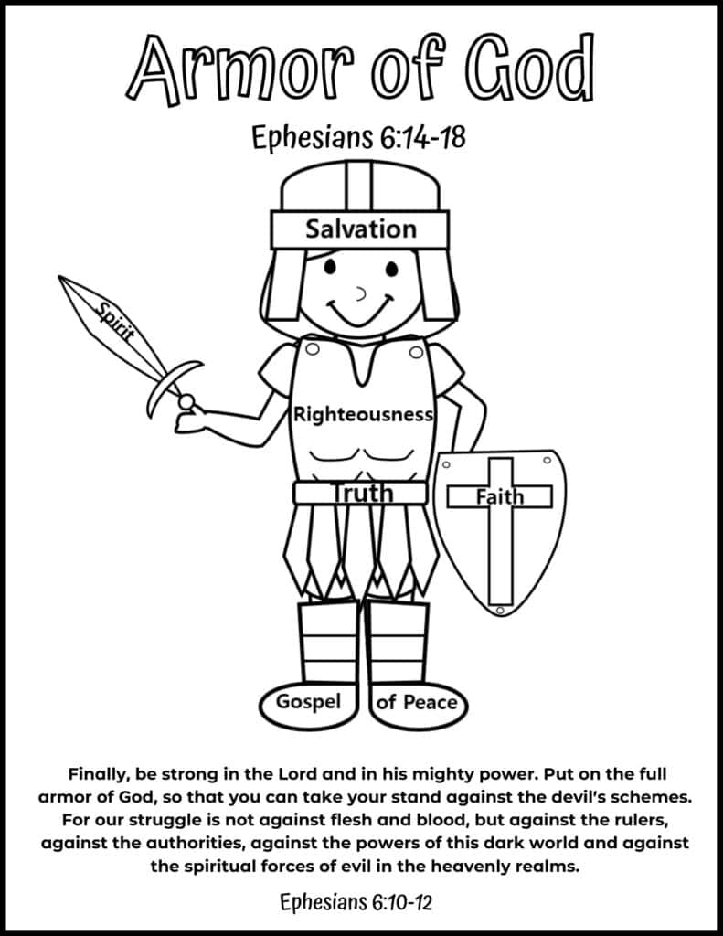 Free Printable Armor Of God Coloring Sheet Free Coloring Sheet 