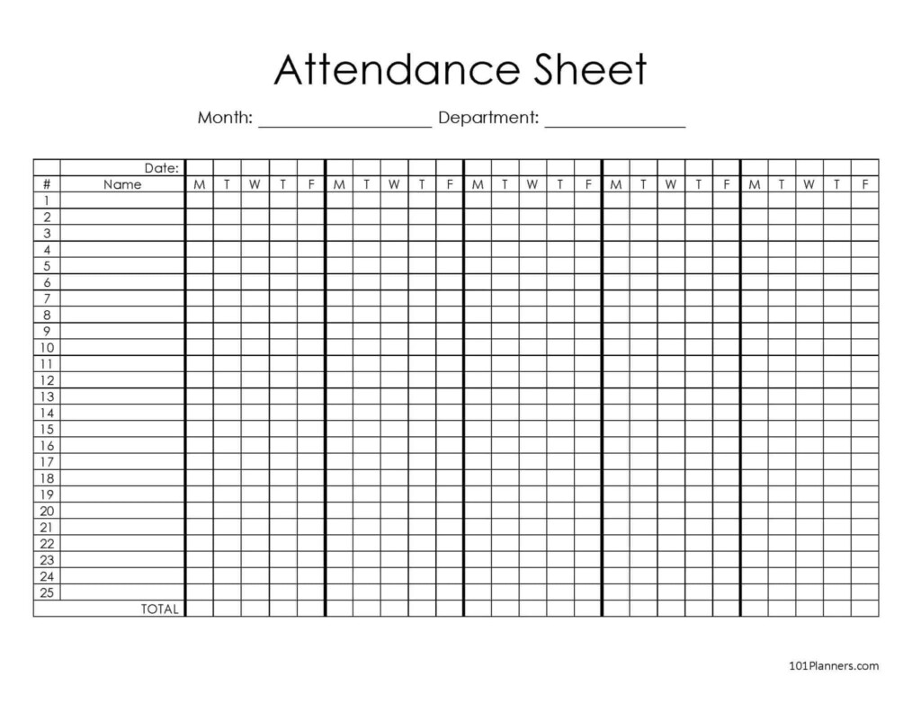 Free Printable Attendance Sheet Excel Pdf Word Template Riset