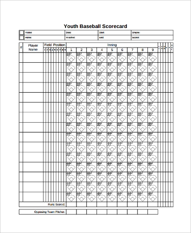 Free Printable Baseball Score Sheet Scorecard Templates 43 OFF