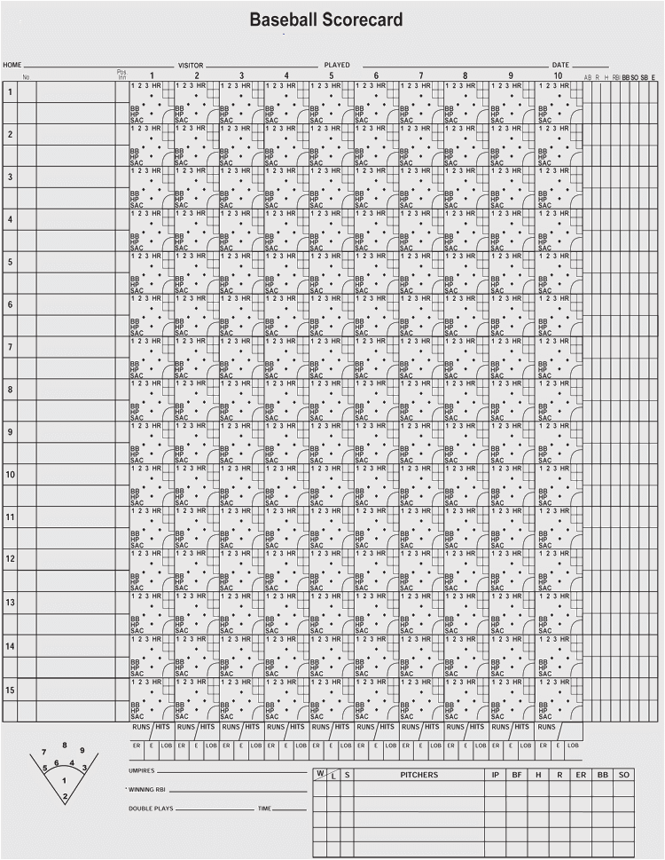 Free Printable Baseball Score Sheet