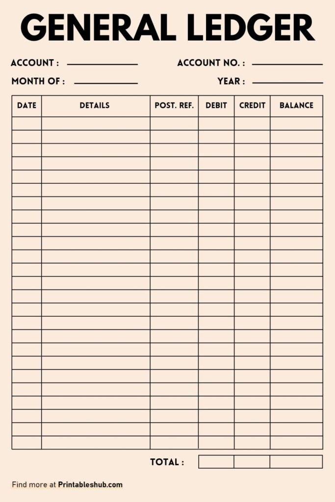 Free Printable Blank Ledger Sheets PDF Included Printables Hub