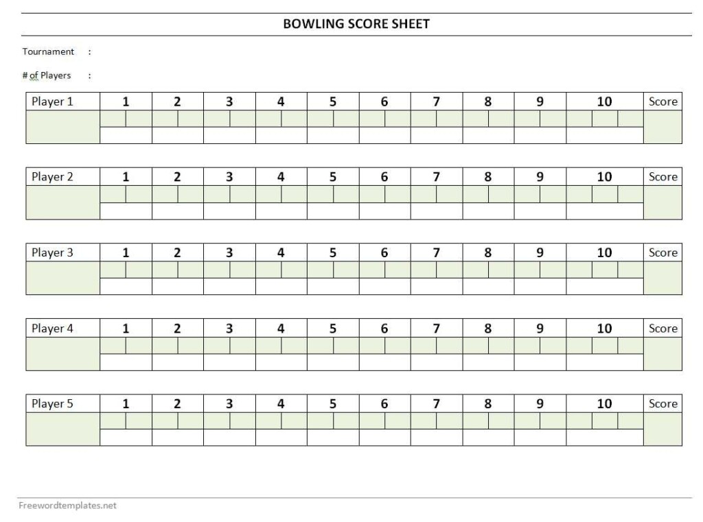 Free Printable Bowling Score Sheets Free Printable