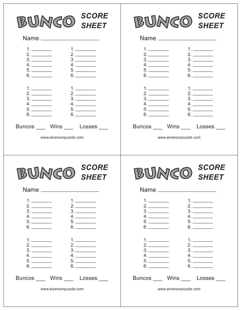 Free Printable Bunco Score Sheets 79 Images In Collection Page 1 