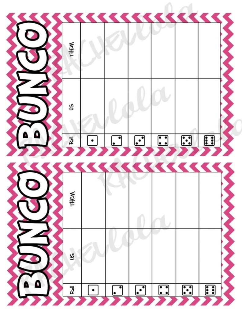 Free Printable Bunco Table Tally Sheets