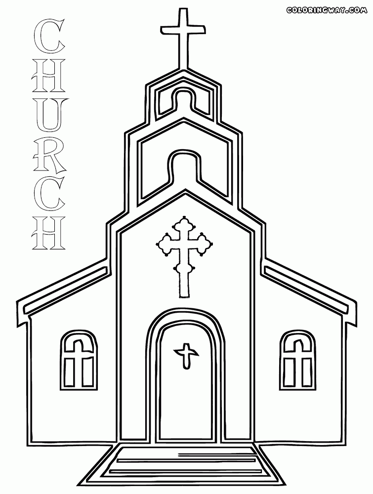 Free Printable Church Coloring Pages Templates Printable