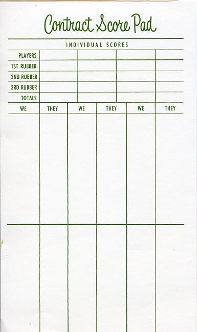 Free Printable Contract Bridge Score Sheet Student Handouts 57 OFF