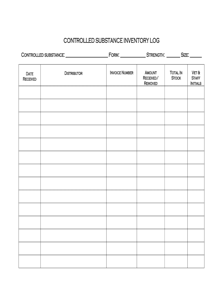 Free Printable Controlled Substance Log Printable Templates Online By 