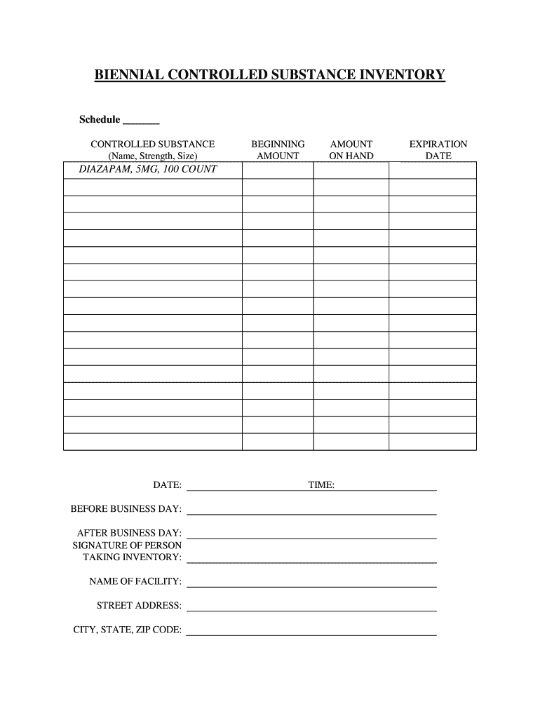 Free Printable Controlled Substance Log