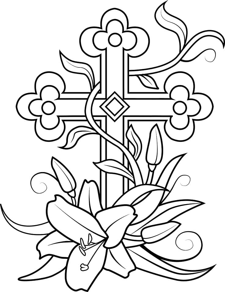 Free Printable Easter Cross Coloring Page Free Printable Coloring
