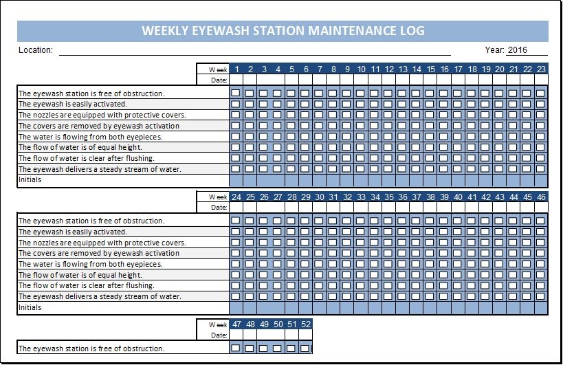 Free Printable Eye Wash Station Inspection Sheet Read iesanfelipe edu pe
