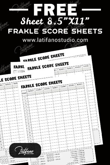 Free Printable Farkle Score Sheets Farkle Score Sheet Template