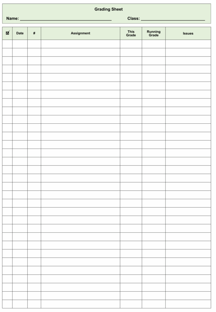 Free Printable Grading Sheets