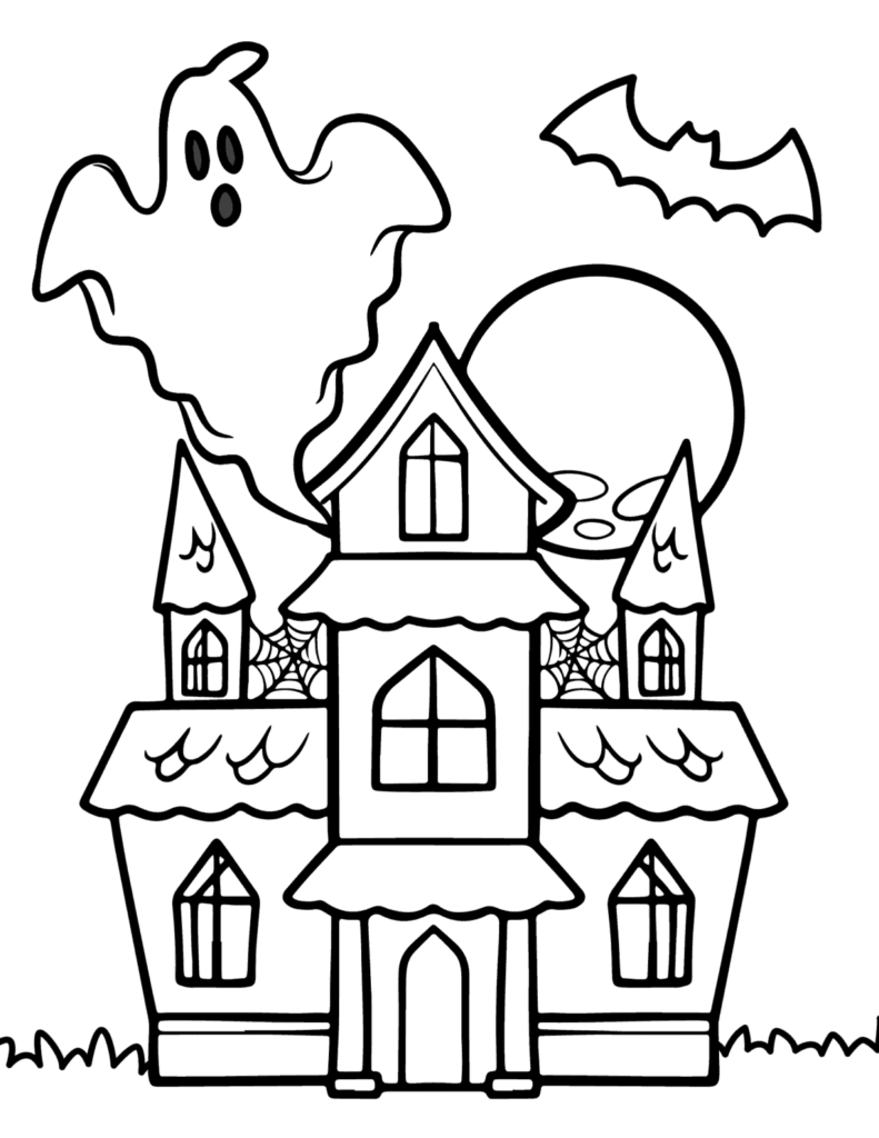 Free Printable Haunted House Coloring Pages Prudent Penny Pincher