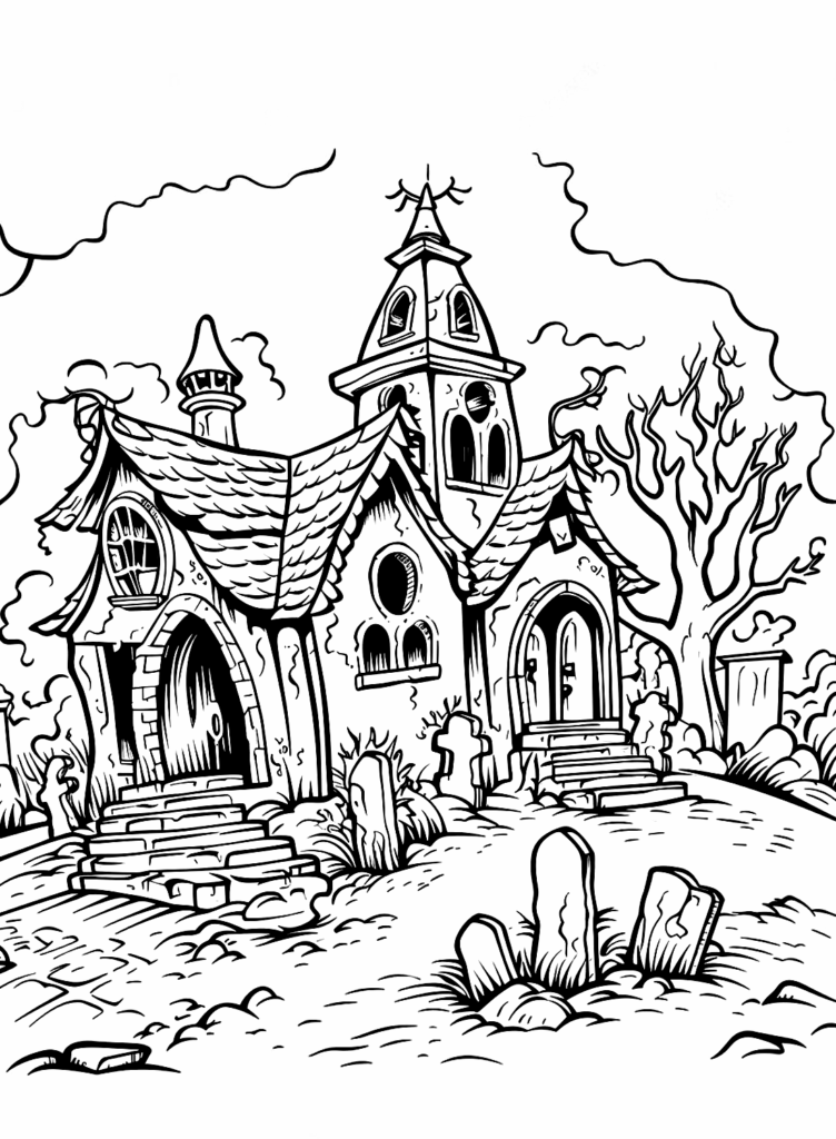 Free Printable Haunted House Free Printable Coloring Pages