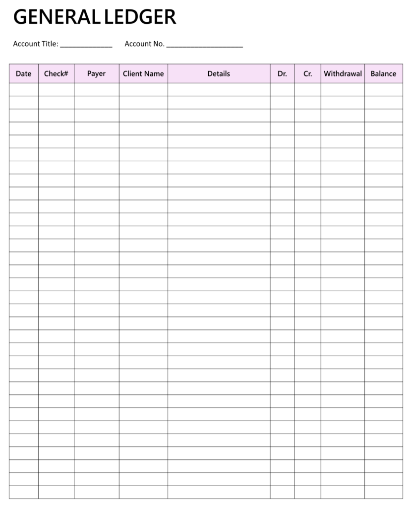 Free Printable Ledger Sheets Pdf Free Printable Templates
