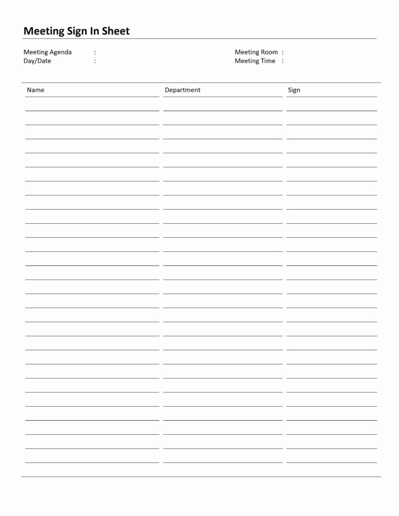 Free Printable Meeting Sign In Sheet Template Printable Templates