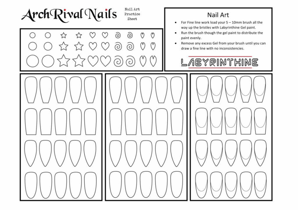 Free Printable Nail Art Practice Sheet FREE Printable A Z