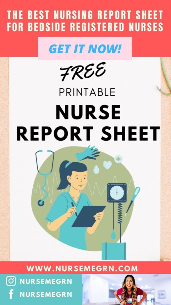 Free Printable Nurse Report Sheet Artofit