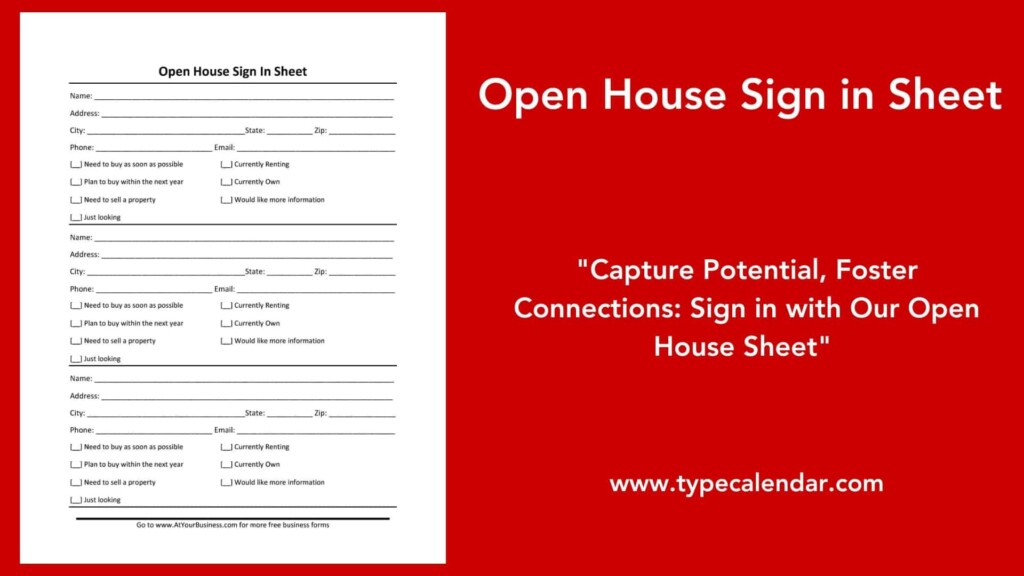 Free Printable Open House Sign In Sheet Templates Word 57 OFF