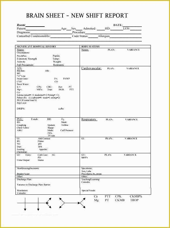 Free Printable Sbar Template Of Sbar Hand F Report Sheet Nursing 