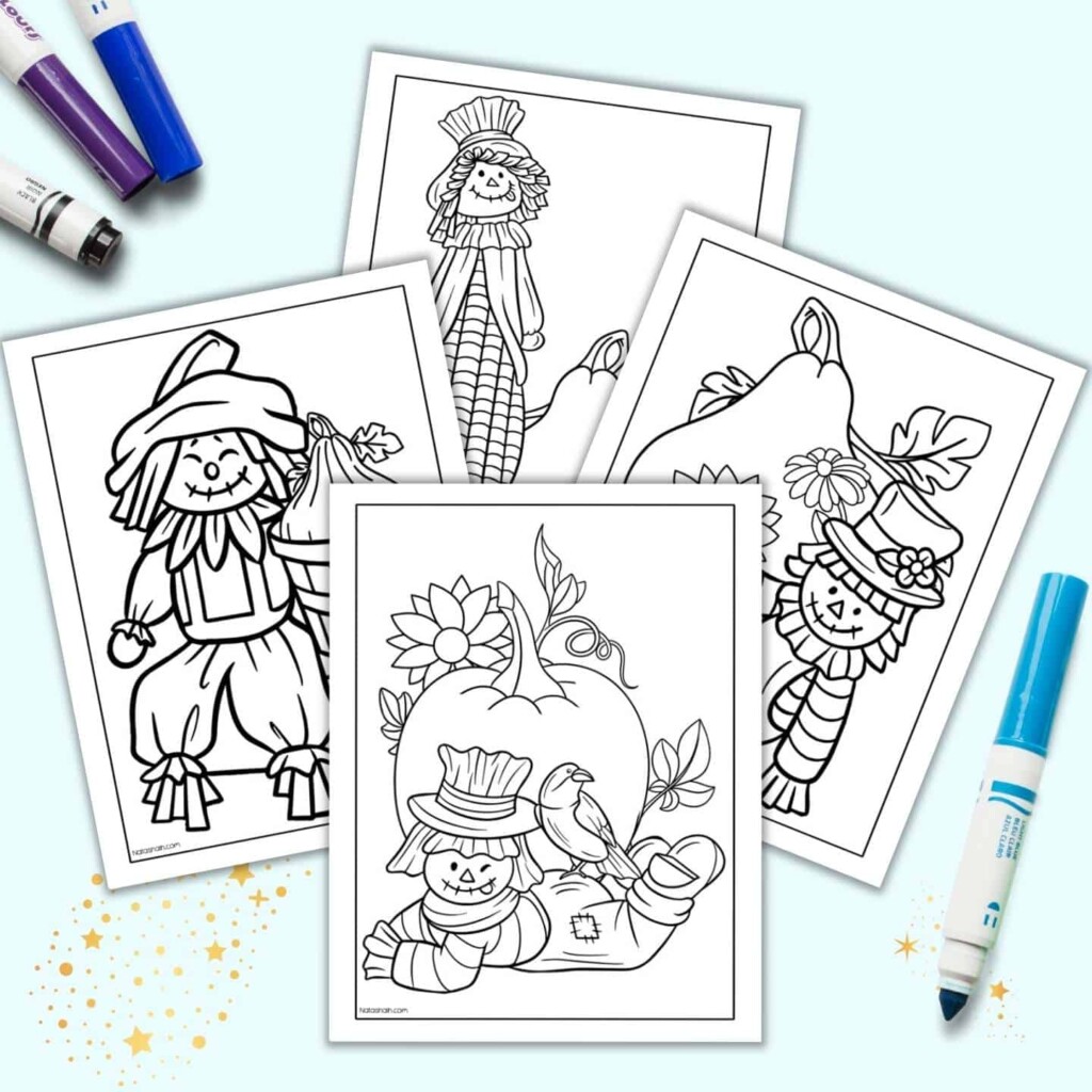 Free Printable Scarecrow Coloring Pages The Artisan Life