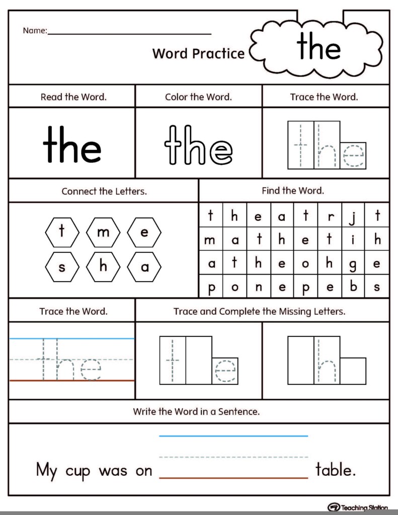 Free Printable Sight Word Sheets These Free Printable Kindergarten 