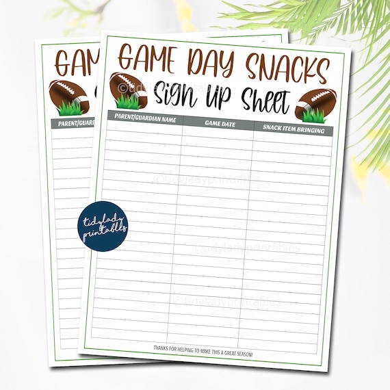 Free Printable Snack Sign Up Sheet Baseball Printable Templates Free