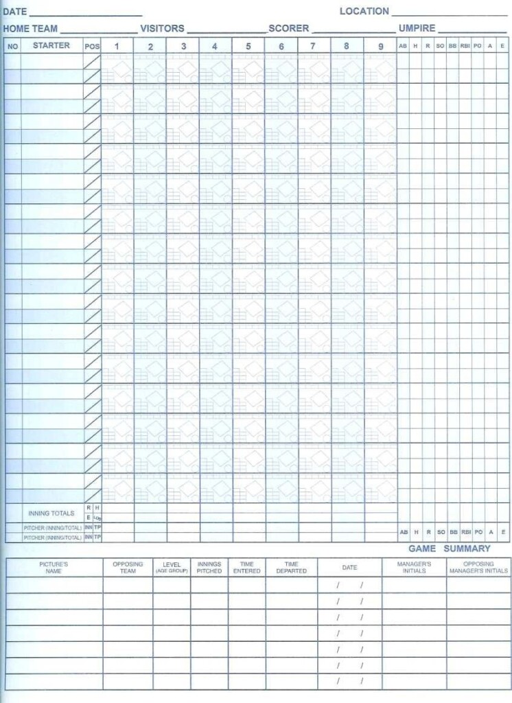 Free Printable Softball Score Sheets Printable World Holiday