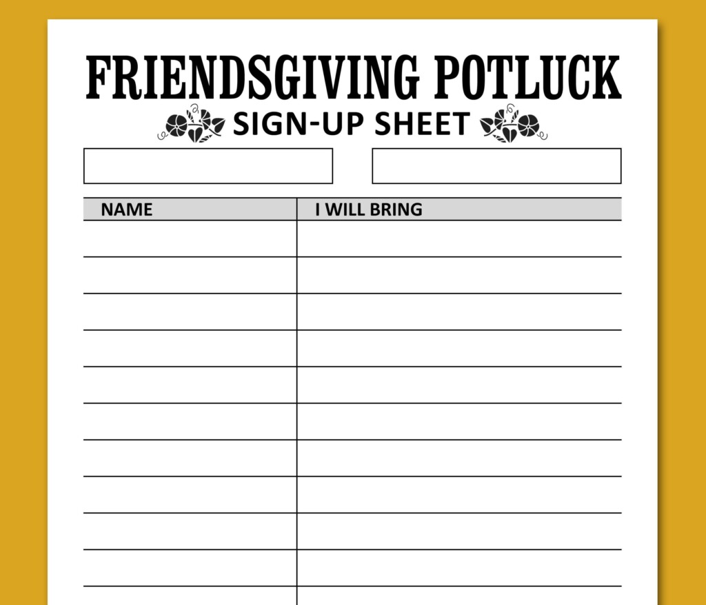 Free Printable Thanksgiving Potluck Sign Up Sheet Pri Vrogue co