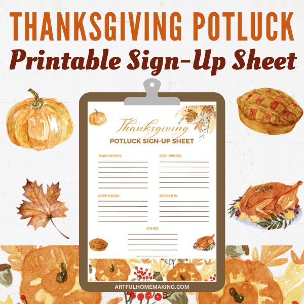 Free Printable Thanksgiving Potluck Sign Up Sheet Prntbl 