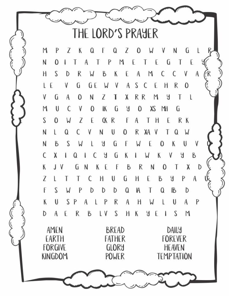 Free Printable The Lord 39 s Prayer Activity Sheets Free Printable Templates