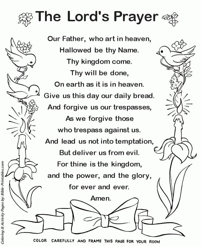 Free Printable The Lord 39 s Prayer Activity Sheets