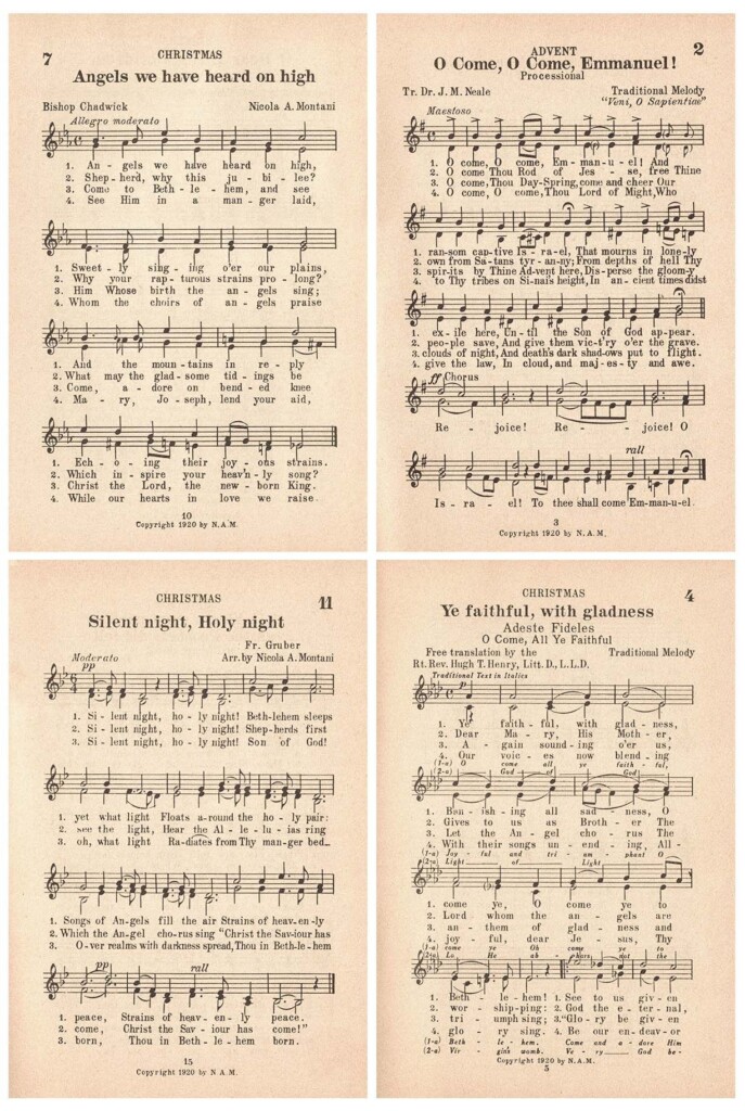 Free Printable Vintage Christmas Music Sheets Dev onallcylinders