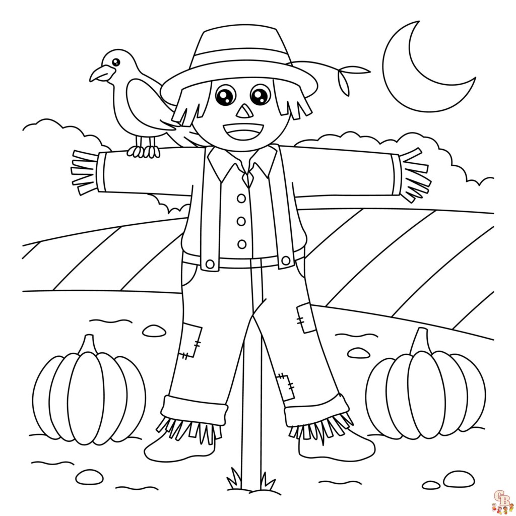 Free Scarecrow Coloring Pages Printable For Kids GBcoloring