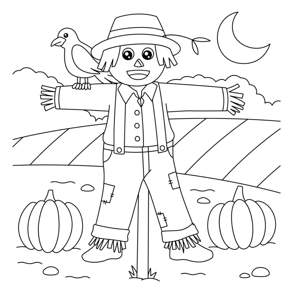 Free Scarecrow Coloring Pages Printable For Kids GBcoloring