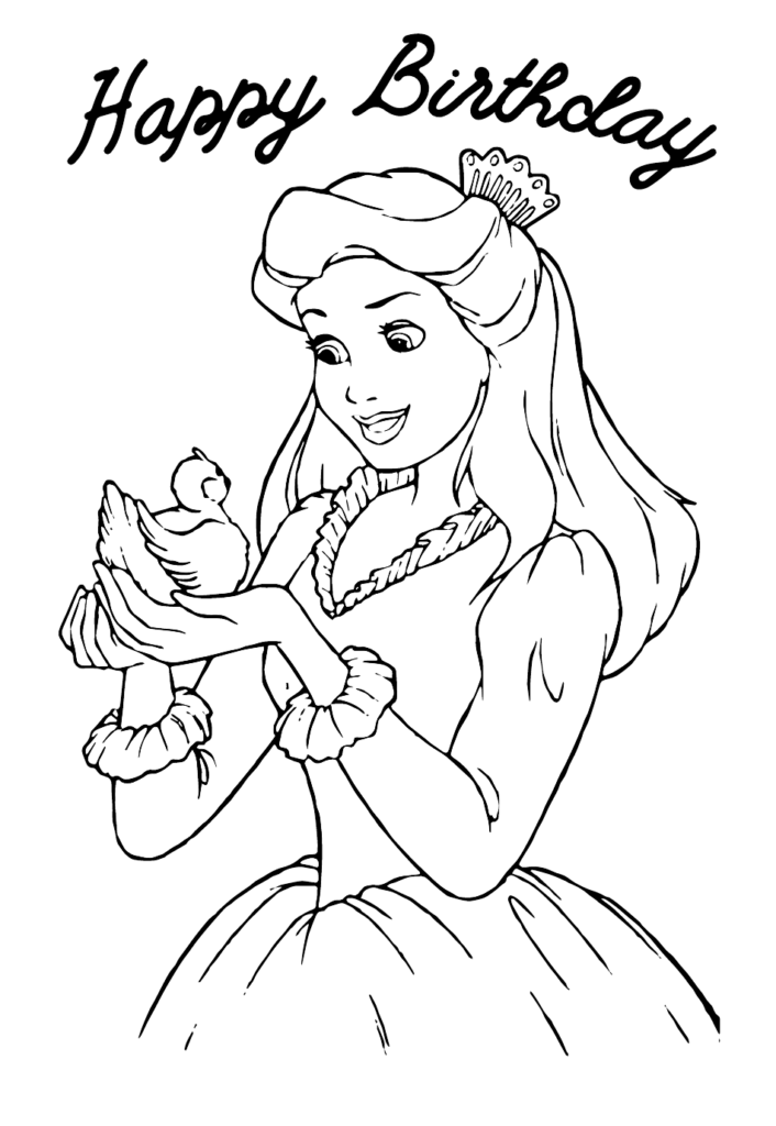 Happy Birthday Coloring Sheet Barbie Download Printable PDF 