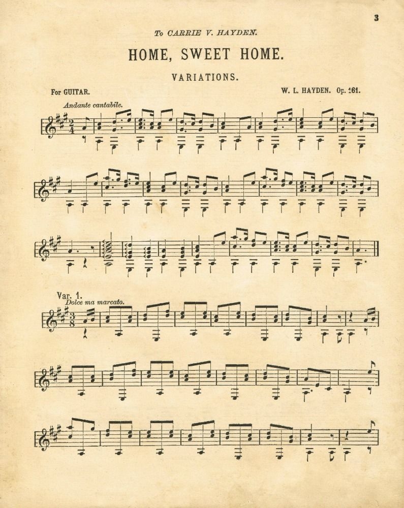 Home Sweet Home Antique Sheet Music Printable Worksheets Library