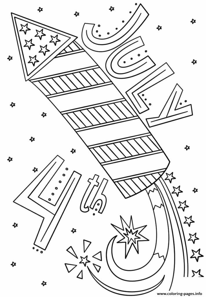 July 4th Doodle 2 Coloring Page Printable