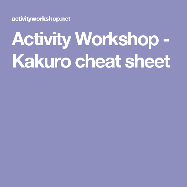 Kakuro Cheat Sheet Printable Printable Yearly Calendar